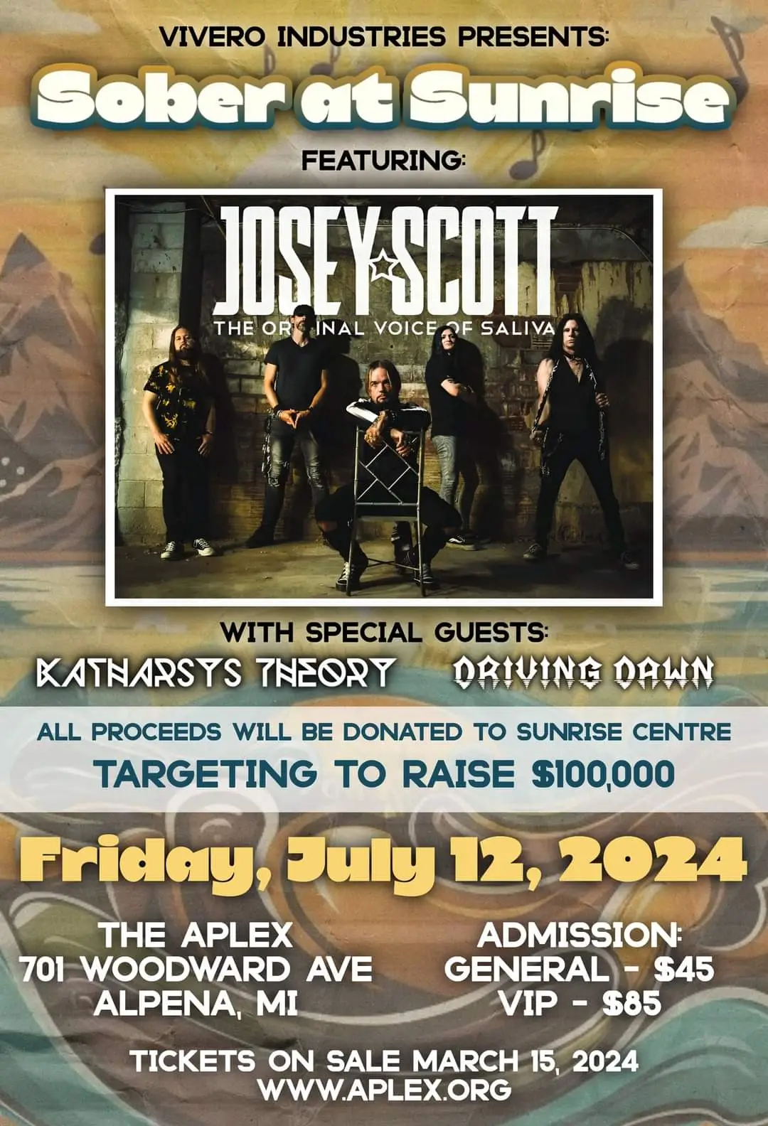 Sober by Sunrise - Josey Scott Concert Flier